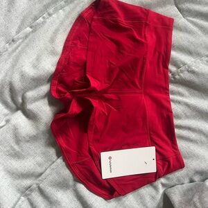 Lululemon Low Rise Red Speed Up Athletic Shorts Size 6